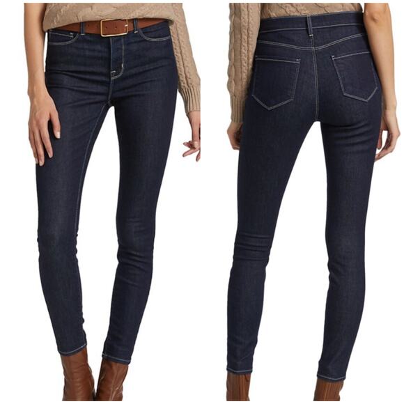 L'Agence NWT Monique Ultra High-Rise Skinny Jeans Size 24 Inseam 28.5 Dark Blue - Picture 1 of 9